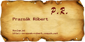 Prazsák Róbert névjegykártya